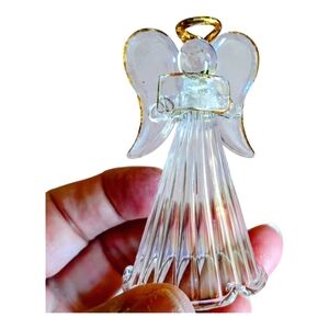 Vintage Avon Spun glass angel ornaments , set of 4.  NIB